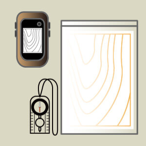 紙の地図、コンパス、GPS付登山アプリは三種の神器